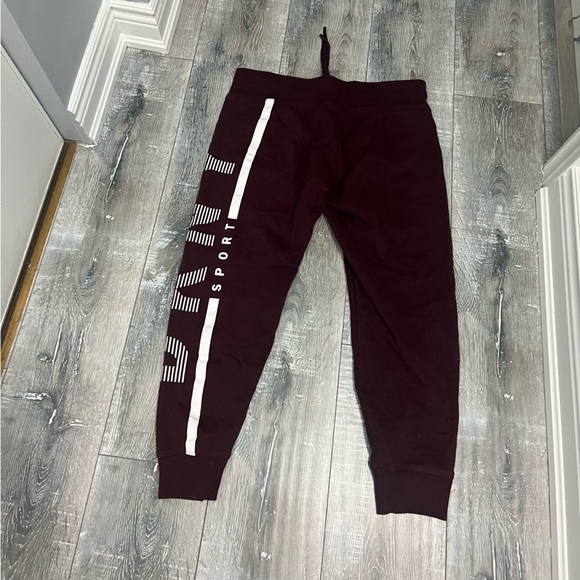 DKNY Burgundy Joggers with White Logo - Picture 2 of 4